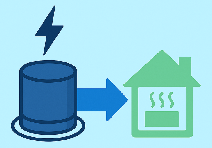 Schematische Illustration der Kopplung von Strom und Wärme