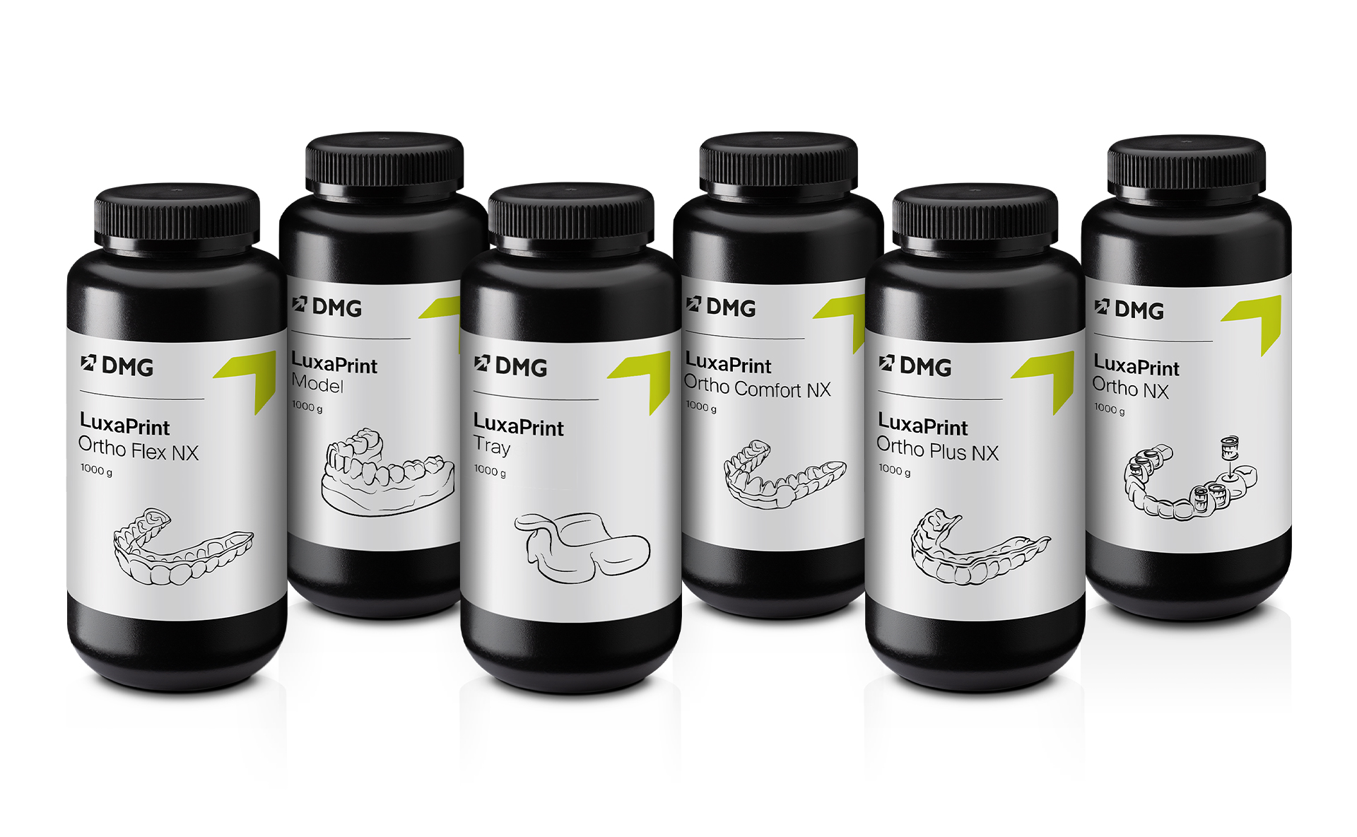 DentaMile Resins LuxaPrint Ortho Plus NX Bottles
